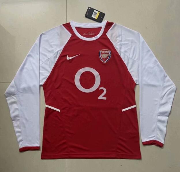 2002-04 Arsenal Retro Long Sleeve Home Kit Soccer Jersey